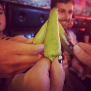 Banana peppers in bars
