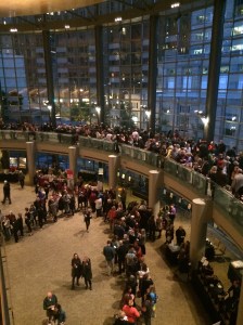 Lobby of Benaroya Hall pre-Elizabeth Gilbert lecture.